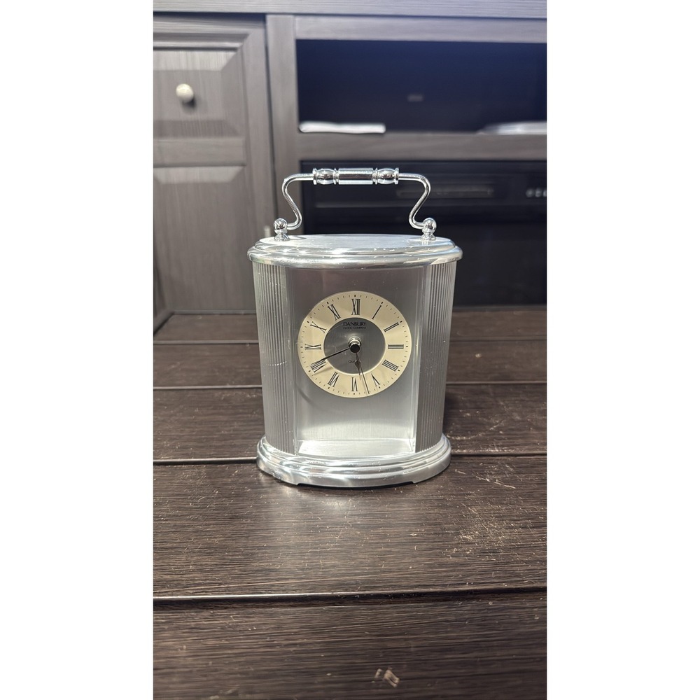 Danbury Clock‎ Company Quartz Carriage Mantle Desk Clock Roman Numerals